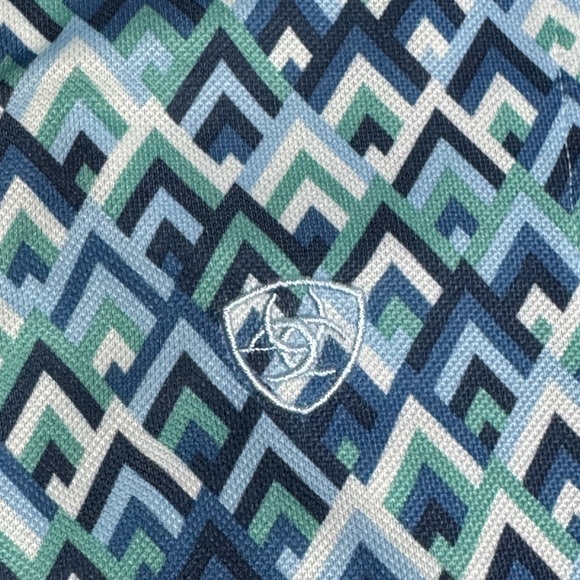 Ariat Tek Blue and White Chevron Shirt - Picture 4 of 5